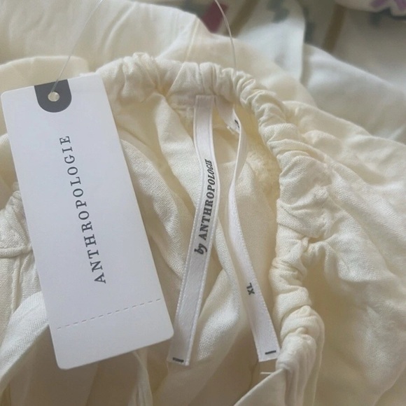 Anthropologie New XL maxi cream yellow embroidered floral goddess dress - Picture 10 of 11